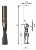 ECZR2 - Solid carbide roughing spiral router cutter