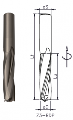 EZ3 Solid carbide spiral router cutter EZ3 Solid carbide spiral router cutter