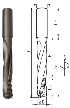 ECM - Solid carbide lock-housing spiral router cutter ECM - Solid carbide lock-housing spiral router cutter