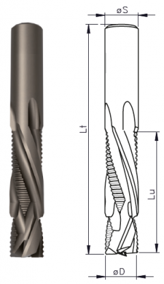 ECX Solid carbide spiral router cutter With Diamond Coating ECX Solid carbide spiral router cutter With Diamond Coating
