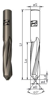 ECL3 - Solid carbide key holes spiral router cutter ECL3 - Solid carbide key holes spiral router cutter