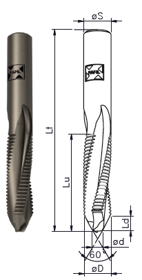 ECL3R Solid carbide key holes spiral router cutter ECL3R Solid carbide key holes spiral router cutter